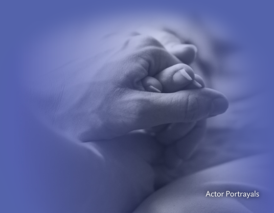 Holding hands to provide comfort represents Acadia Connect support for patients