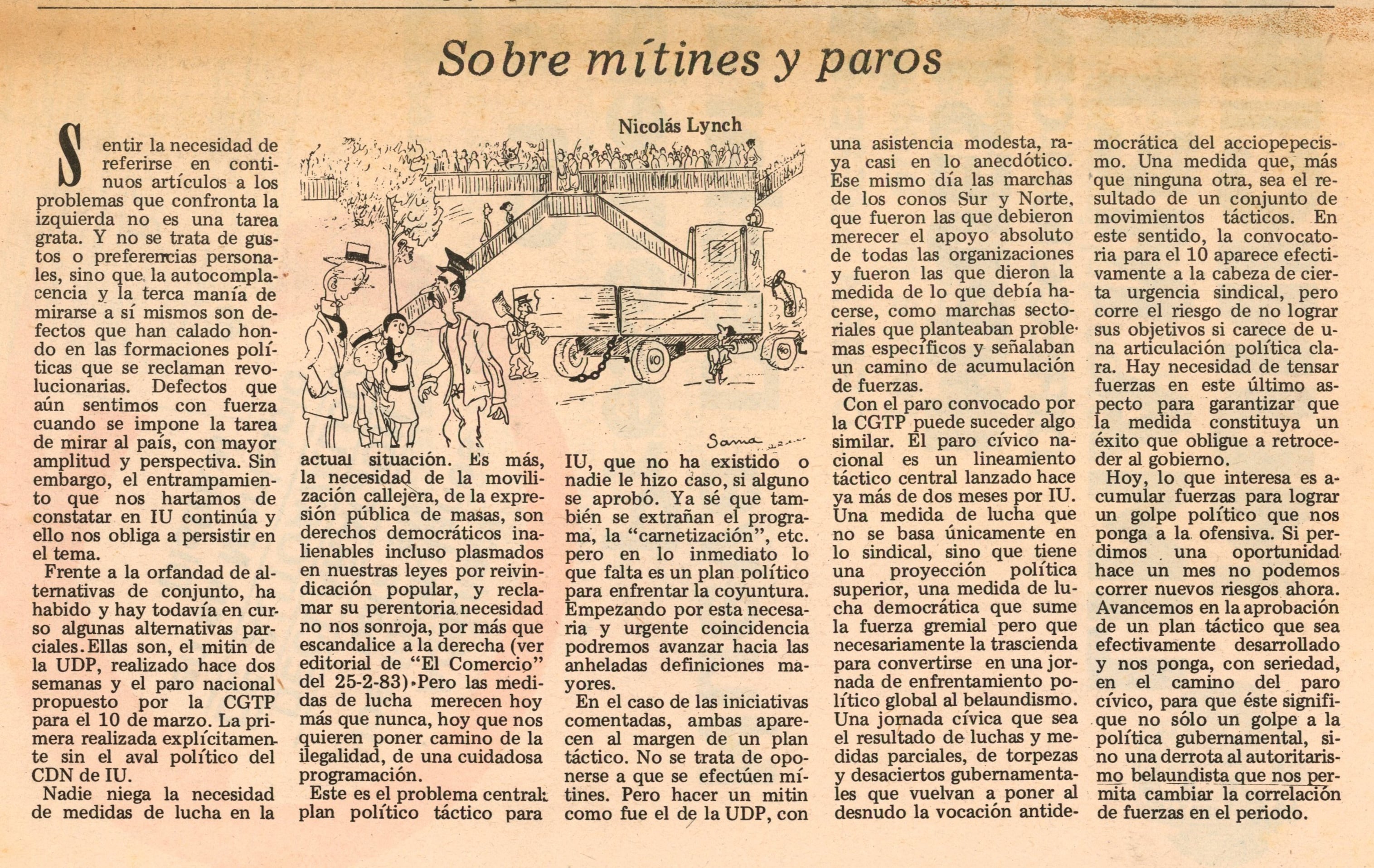 Sobre mitines y paros