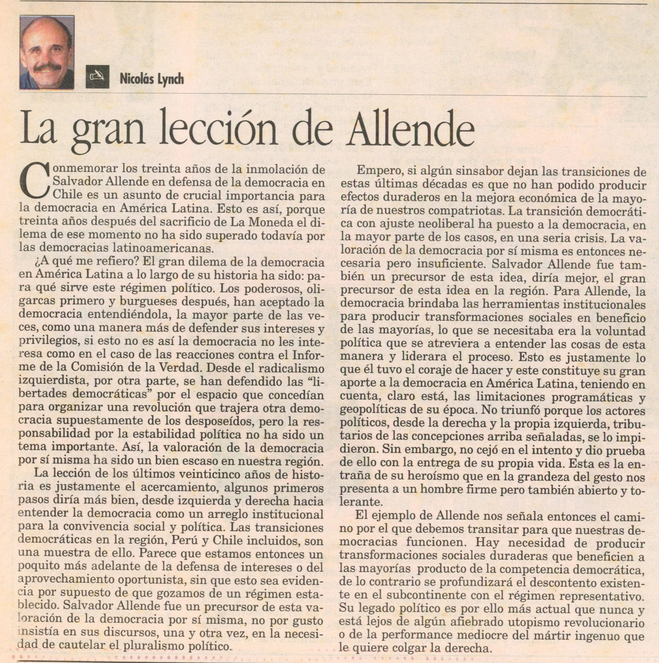 La gran lección de Allende NL LR 15092003