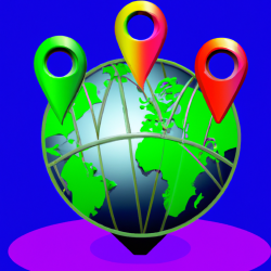 A globe with location pins, symbolizing the importance of location pages in SEO.