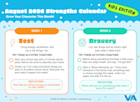 August Kids Calendar