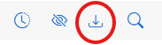 The download icon. To its left are the history and hide icons, and to its right is the search content icon.