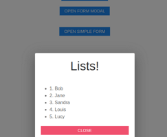 An example of a custom reusable modal without 3rd party libraries.