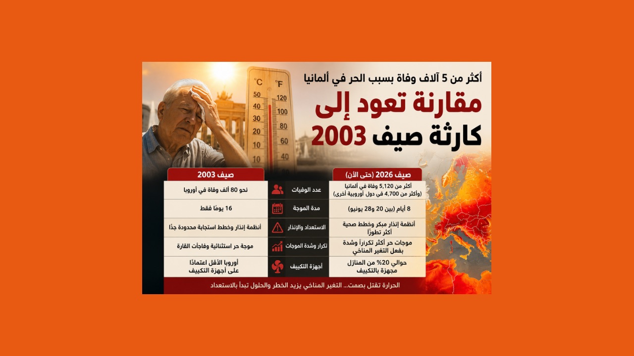     حصيلة وفيات الحر في ألمانيا تتجاوز 5 آلاف… وأوروبا تستذكر صيف 2003