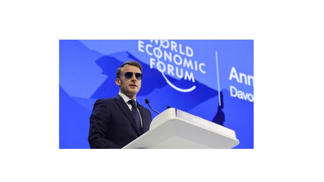 ماكرون بنظارات "توب غان" يقود المواجهة من دافوس مع ترامب