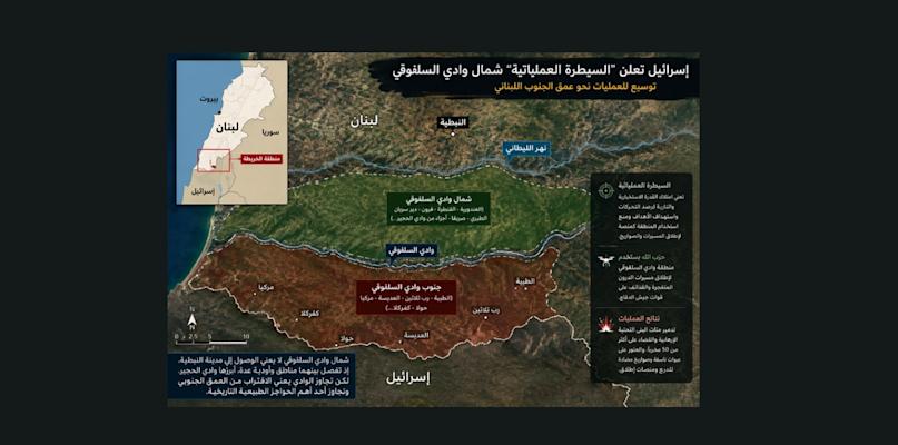 إسرائيل تعلن “السيطرة العملياتية” شمال وادي السلوقي… وتقترب جغرافياً من المجال الحيوي للنبطية