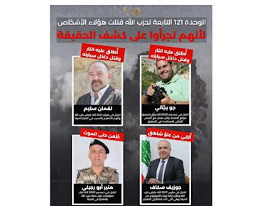 إسرائيل تزعم : "هؤلاء اغتالهم "حزب الله" على خلفيّة انفجار المرفأ"