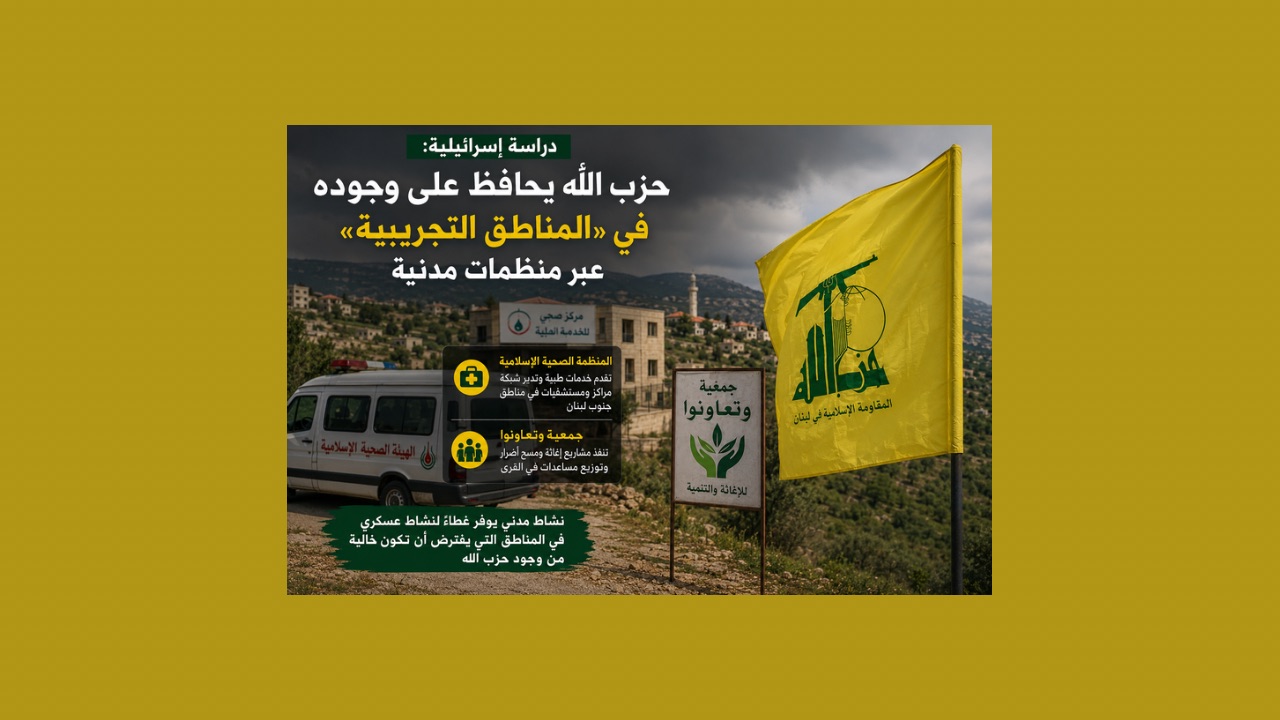 دراسة اسرائيلية: حزب الله يحافظ على وجوده في «المناطق التجريبية» عبر منظمات مدنية