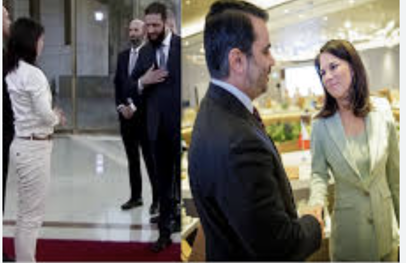 بعد امتناع الشرع عن مصافحتها.. الشيباني يسلّم على بيربوك 