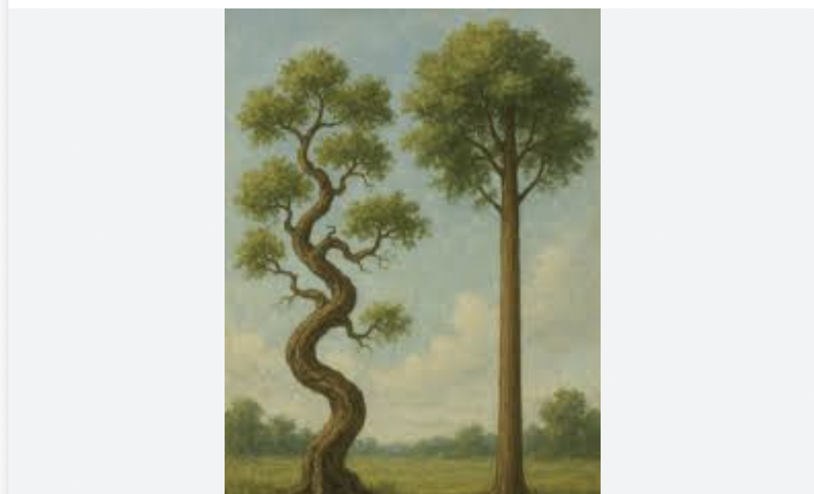  (مثل صيني) "الشجرة المعوجّة تعيش حياتها... أمّا المستقيمة فتنتهي حطبًا"