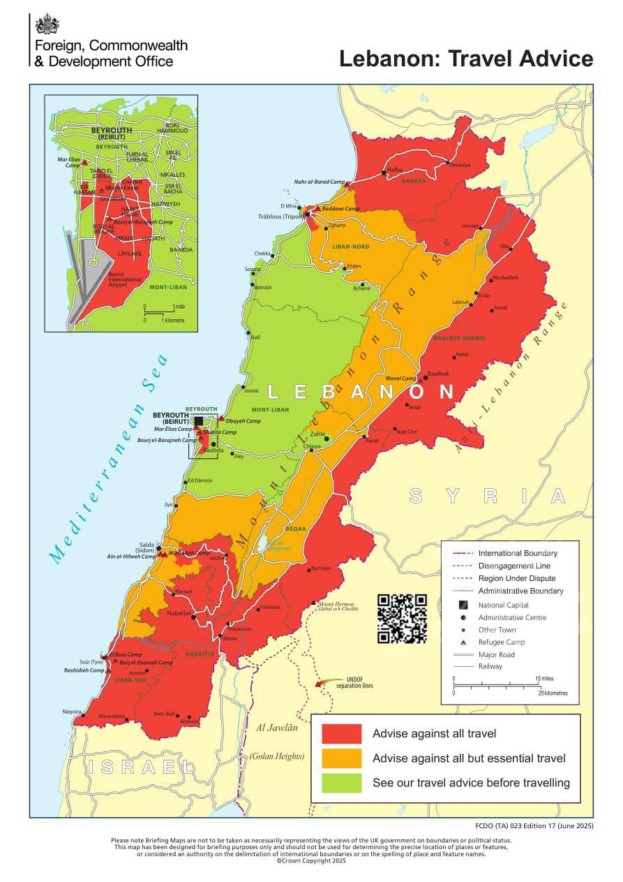 خريطة الحظر البريطانية