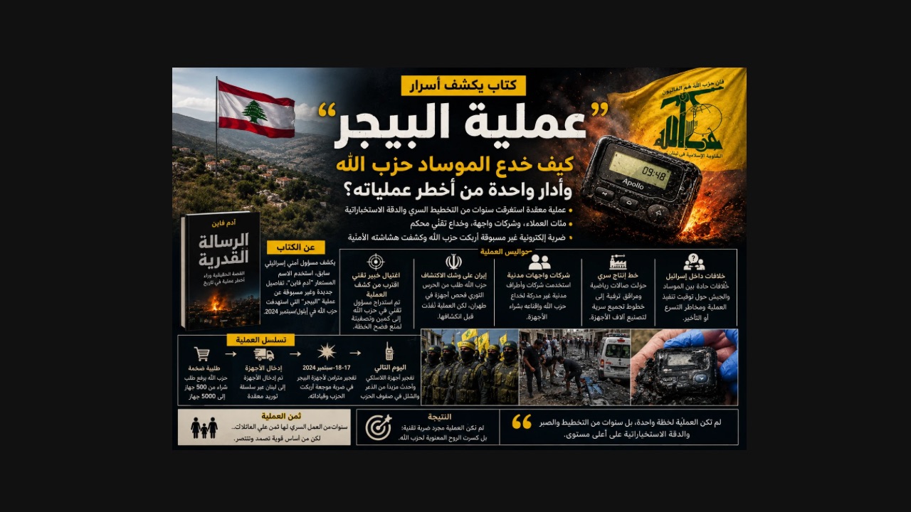 كتاب يكشف أسرار “عملية البيجر”… كيف خدع الموساد حزب الله وأدار واحدة من أخطر عملياته؟