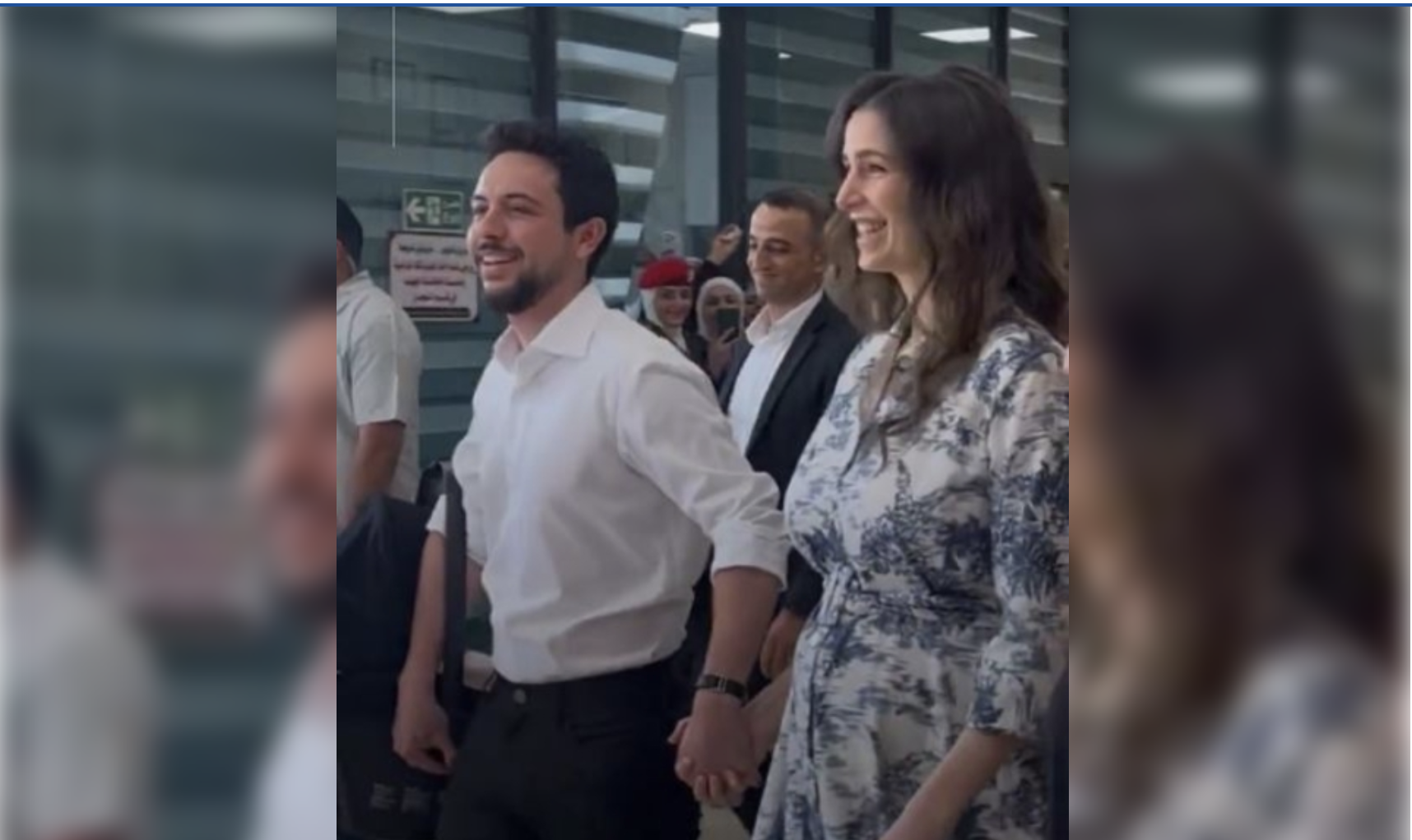 الأميرة رجوة في  أول ظهور لها بعد ولادة طفلتها إيمان 