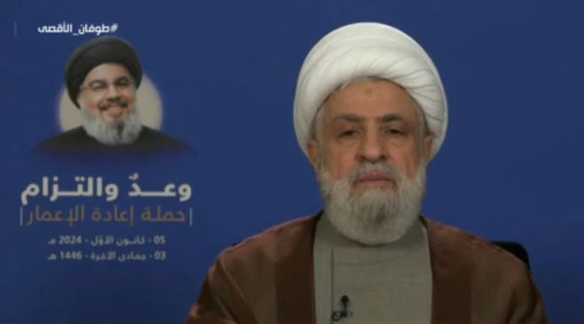 نعيم قاسم يرد على مستشار ترامب: إعادة الإعمار من مسؤولية الدولة اللبنانية