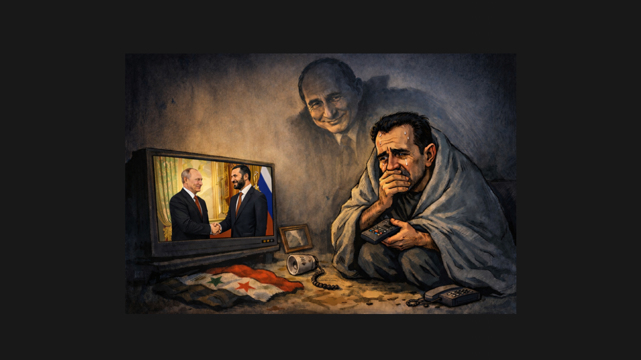 الشرع في الكرملين بالكرافات...  وبشار بالبيجاما أمام التلفزيون 