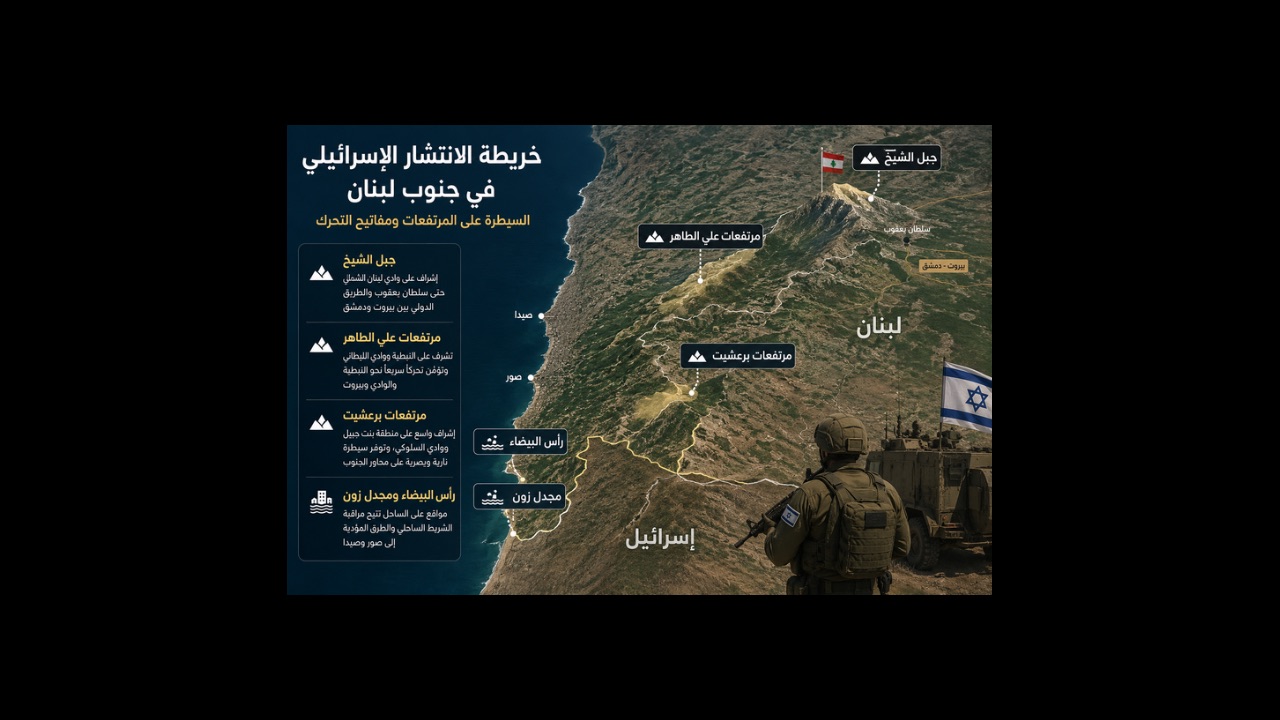 من جبل الشيخ إلى رأس البيضاء: قراءة في خريطة الانتشار الإسرائيلي