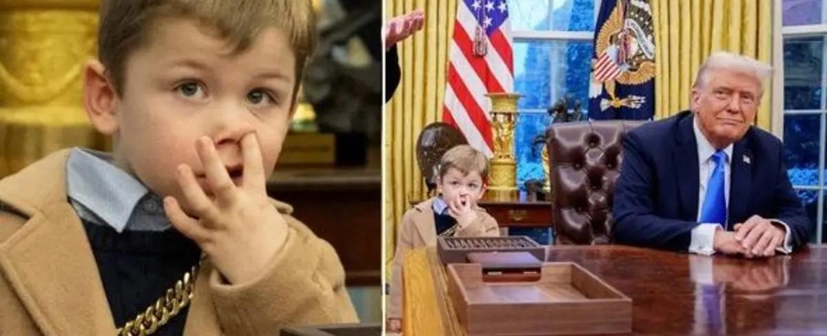 بالصور... ابن ماسك " يسرح ويمرح" في مكتب ترامب البيضاوي