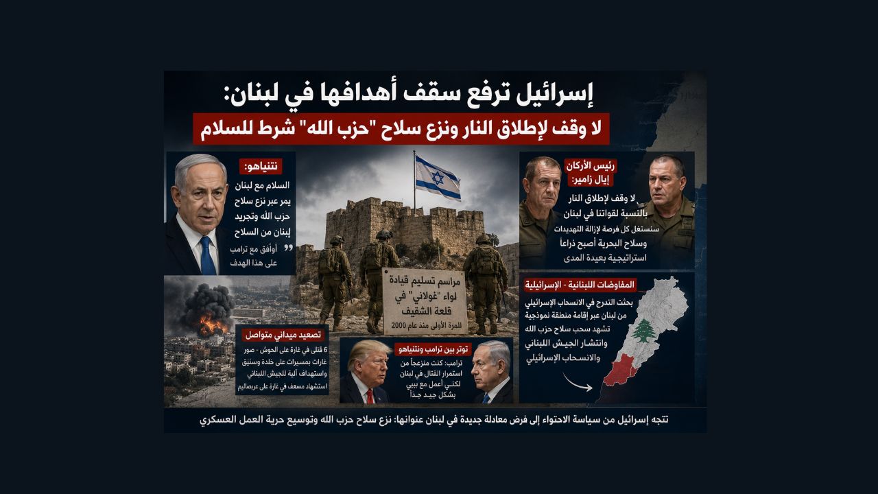 إسرائيل تحدد أهدافها في لبنان بالاتفاق مع واشنطن: لا وقف لإطلاق النار ونزع سلاح “حزب الله” مقابل الانسحاب
