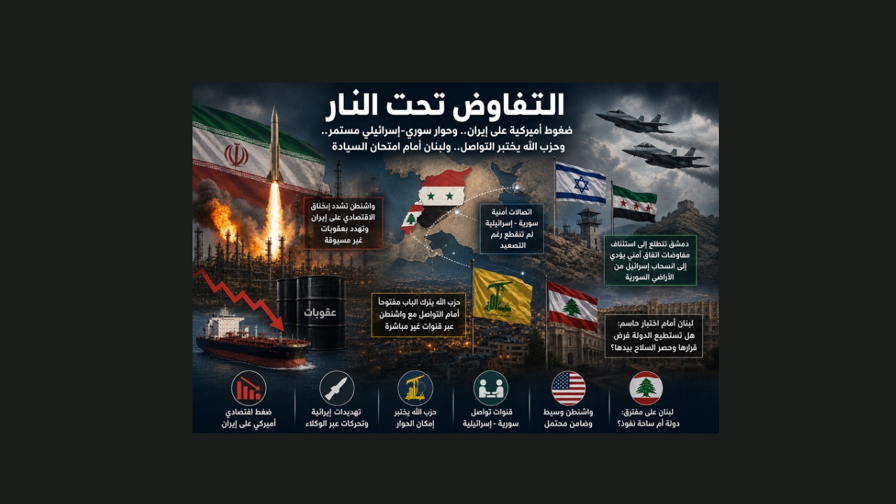 التفاوض تحت النار: واشنطن تحاصر إيران ودمشق تفتح باب إسرائيل وحزب الله يختبر الحوار