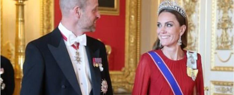 إطلالة "ملكية" لـ كيت ميدلتون خلال زيارة ماكرون إلى المملكة المتحدة
