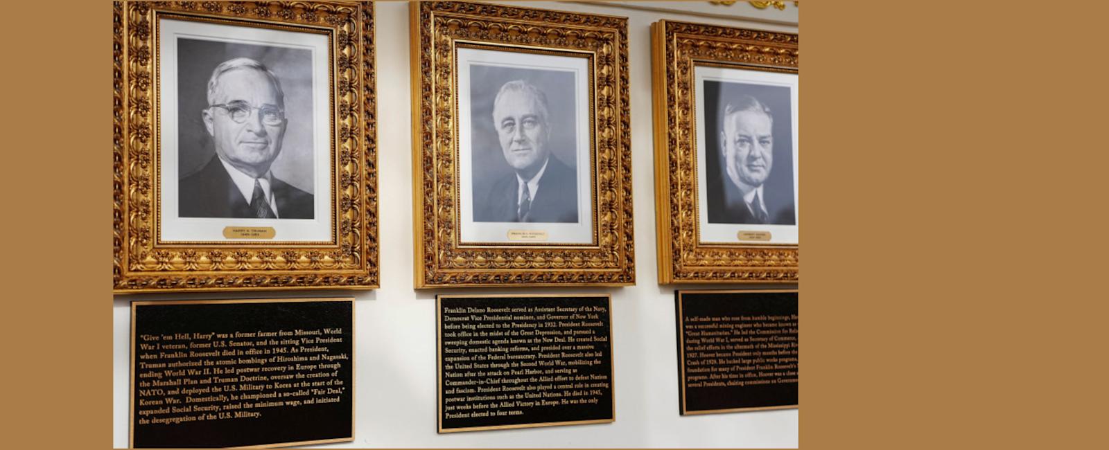 ترامب يهين رؤساء سابقين بلوحات علقها في "ممر الشهرة" في البيت الأبيض: بايدن واوباما وكلينتون وبوش الابن