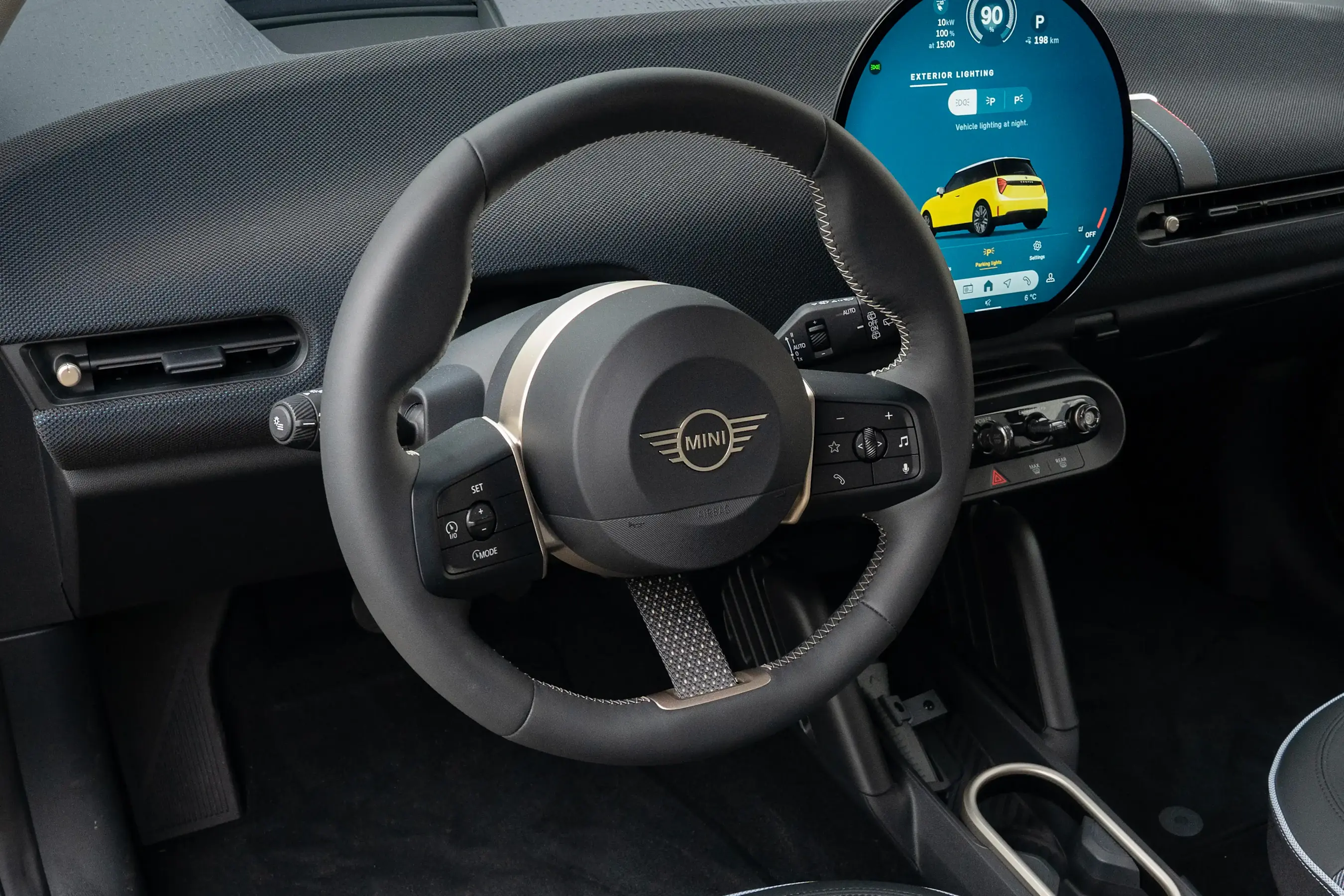 Het stuur van de MINI Cooper