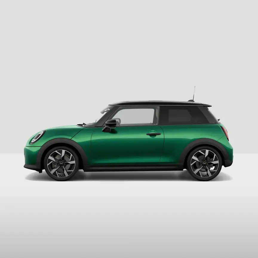 Het zijaanzicht van de nieuwe MINI Cooper