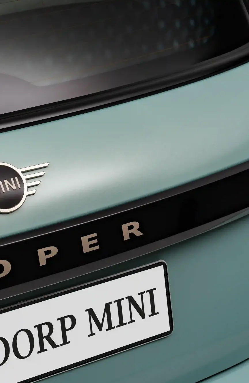 Een detail van de achterzijde van de nieuwe MINI Cooper C