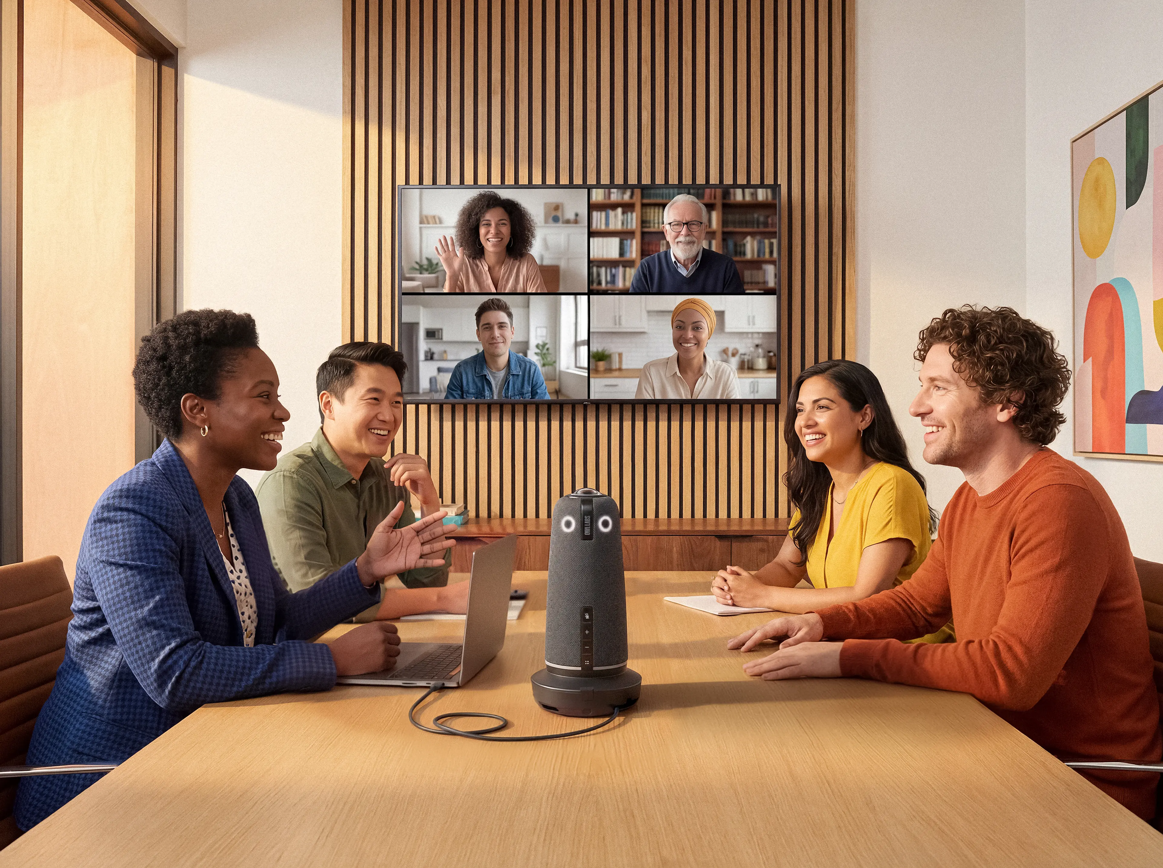 Meeting Owl Hybrid Team Video Conferencing Meeting