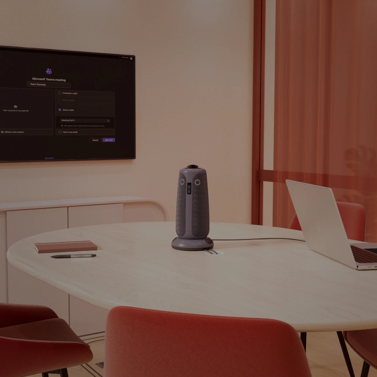 Meeting Owl 5 featured in a Small/Medium Business room setting for a video conference