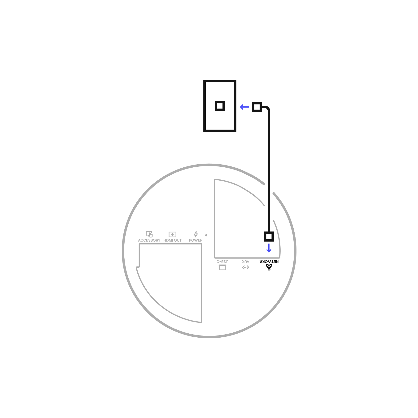USB peripheral diagram optional setup step for Meeting Owl 5 Pro