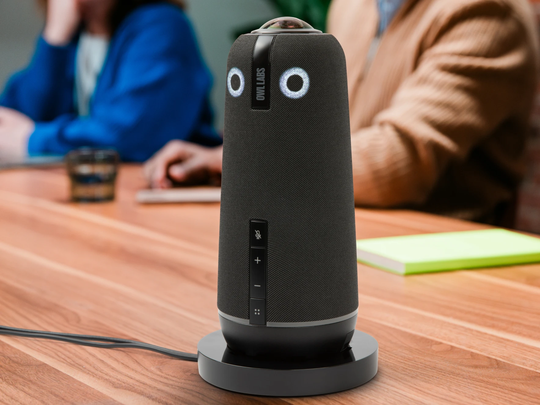 Meeting Owl 4+ Stand featured in an office space with a Meeting Owl 4+