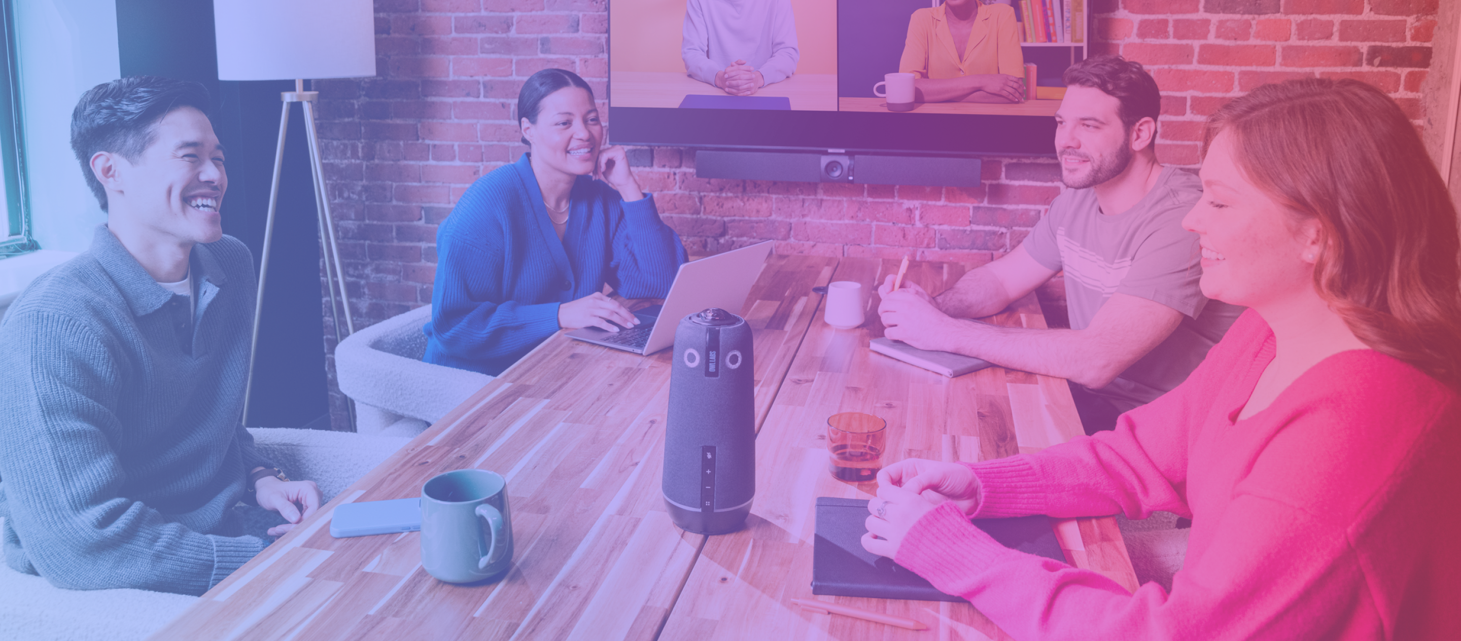 Meeting Owl 4+ and Owl Bar featured in conference room setting