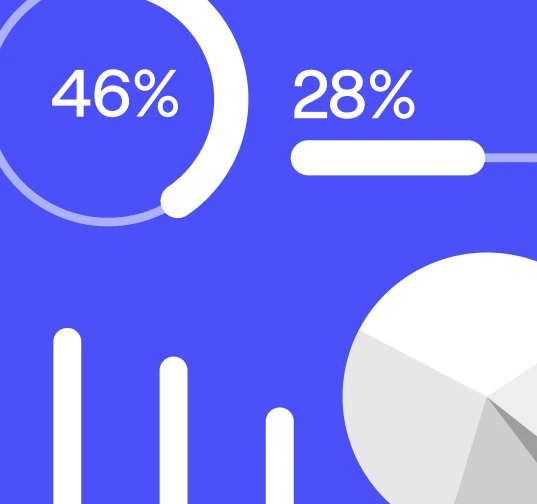 State of Hybrid Work 2026 | Data Study Image on blue background with white chart elements
