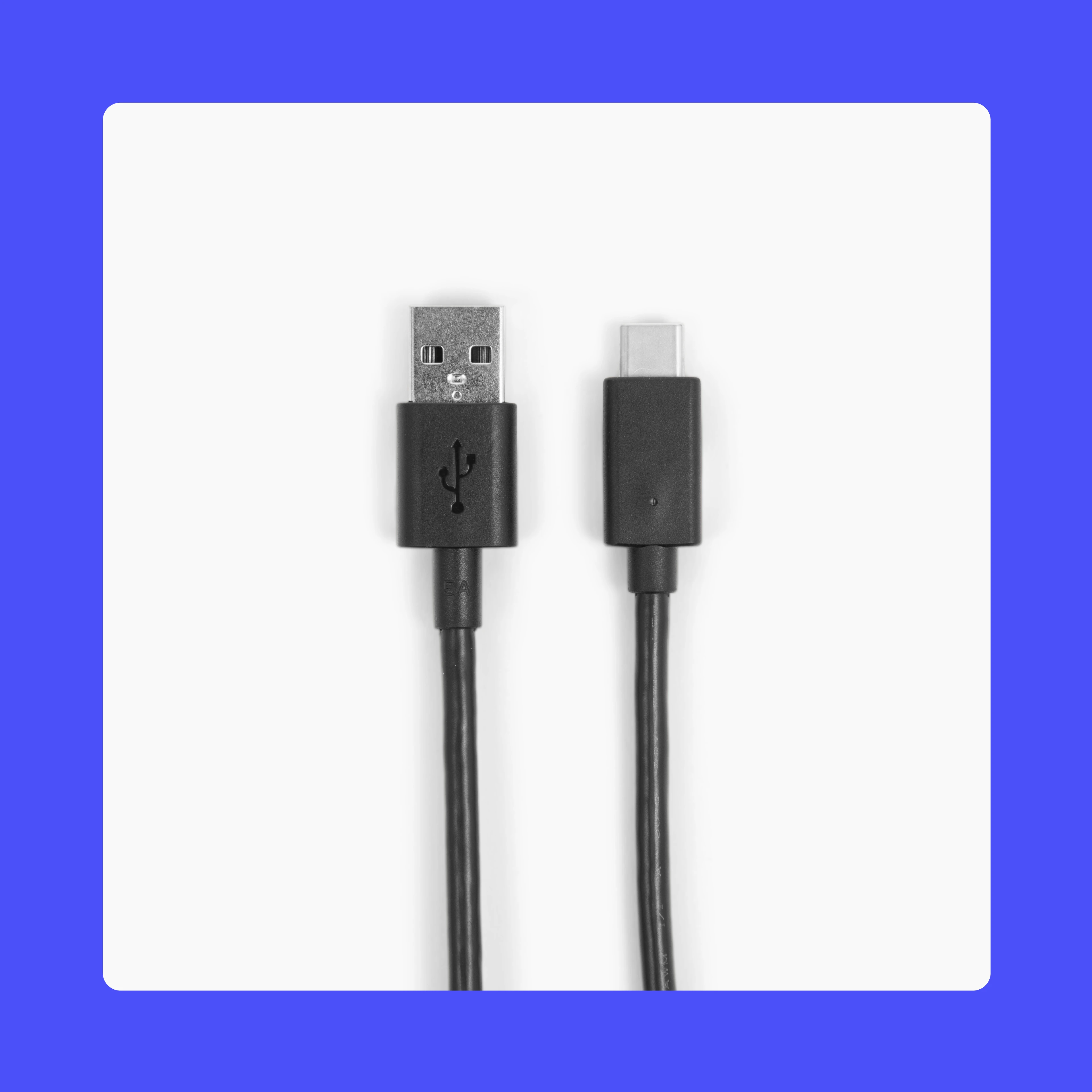 product | accessory | usb c - usb a ends | purple background