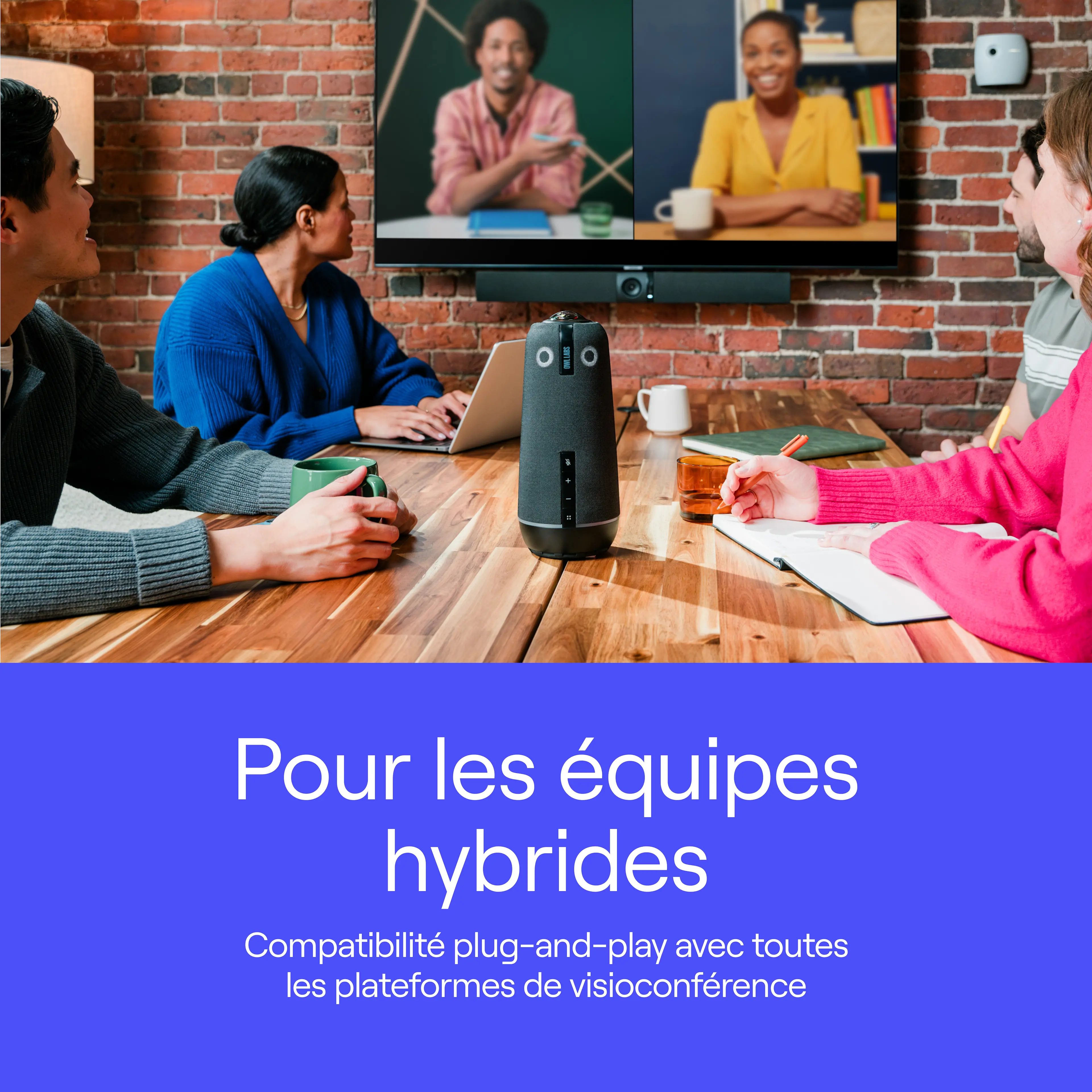 Meeting Owl 4+ featured in hybrid meeting video conference