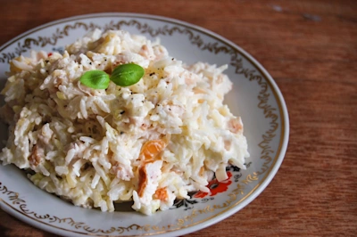 Greitos vištienos salotos su ryžiais