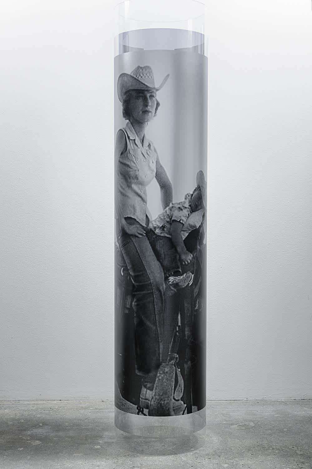 woman and child on a horse thin tube