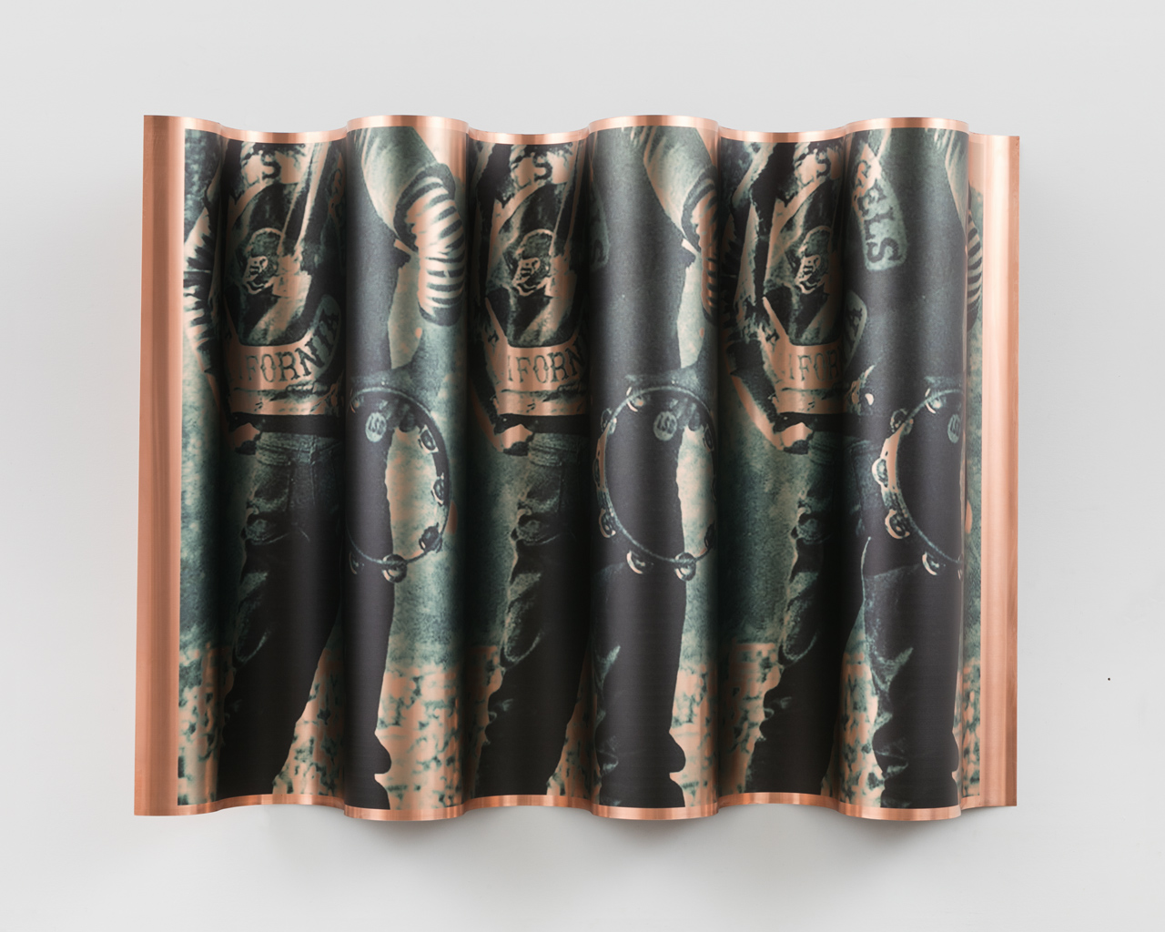 Wavy copper print, biker jacket