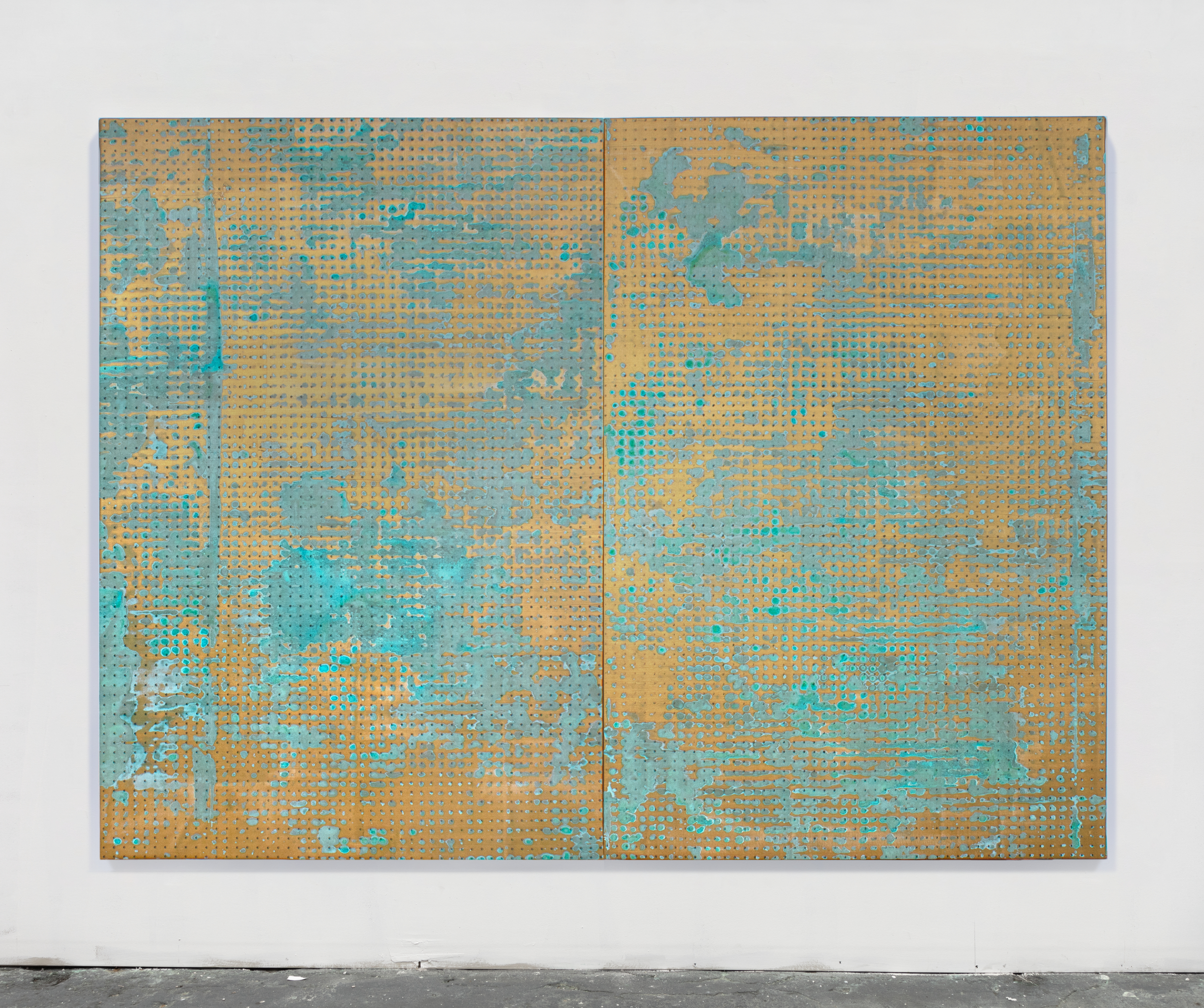 Oxidation brass diptych, 2023