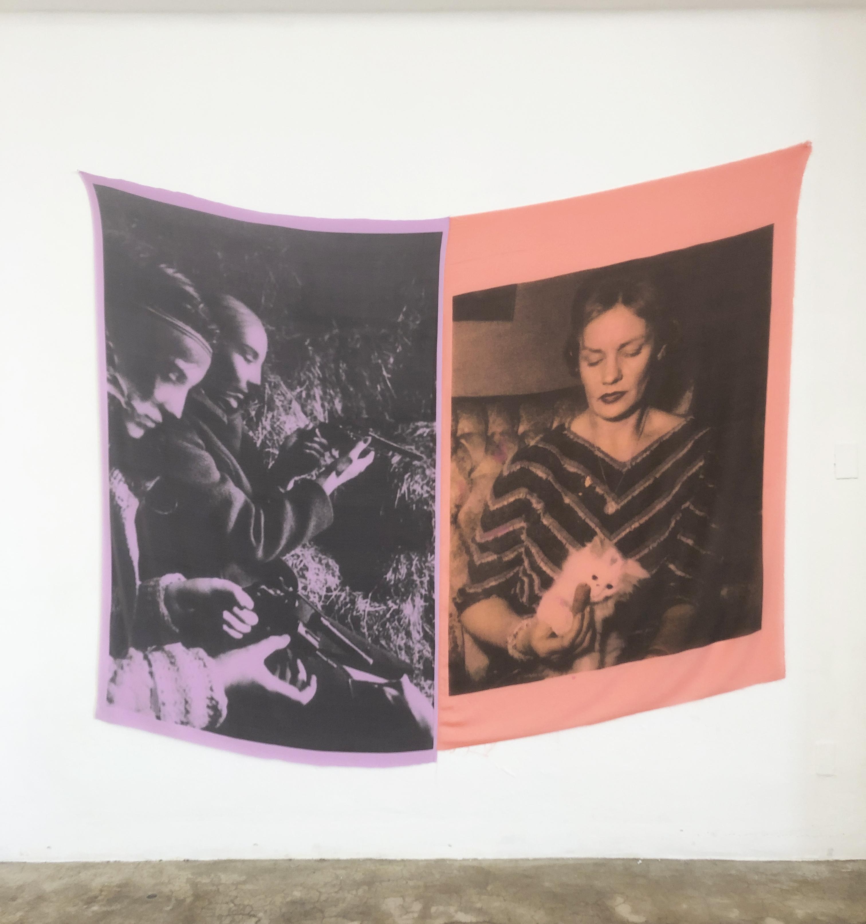 Joan install 18 - fabric piece diptych 