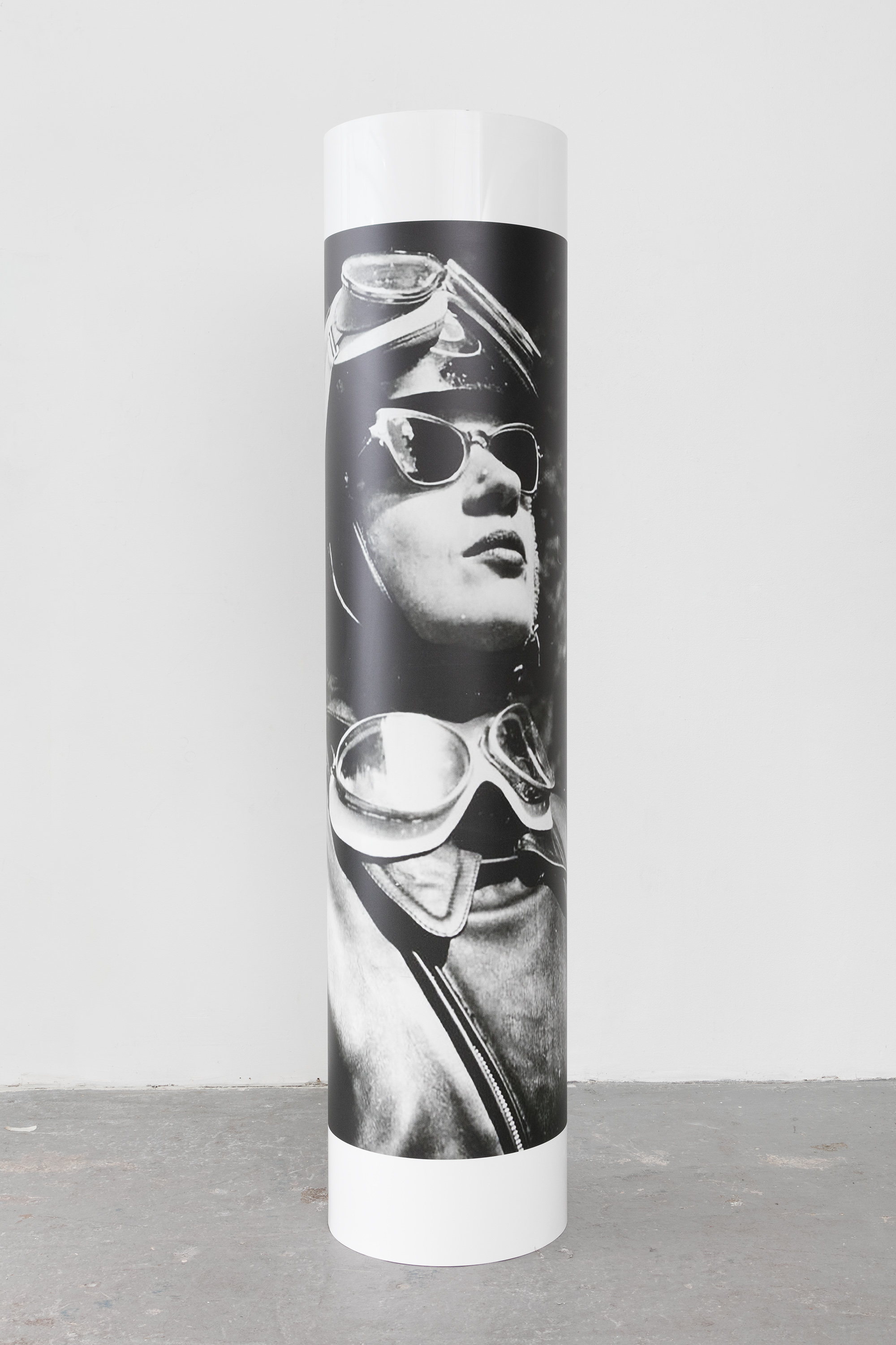 Cylindrical print, biker