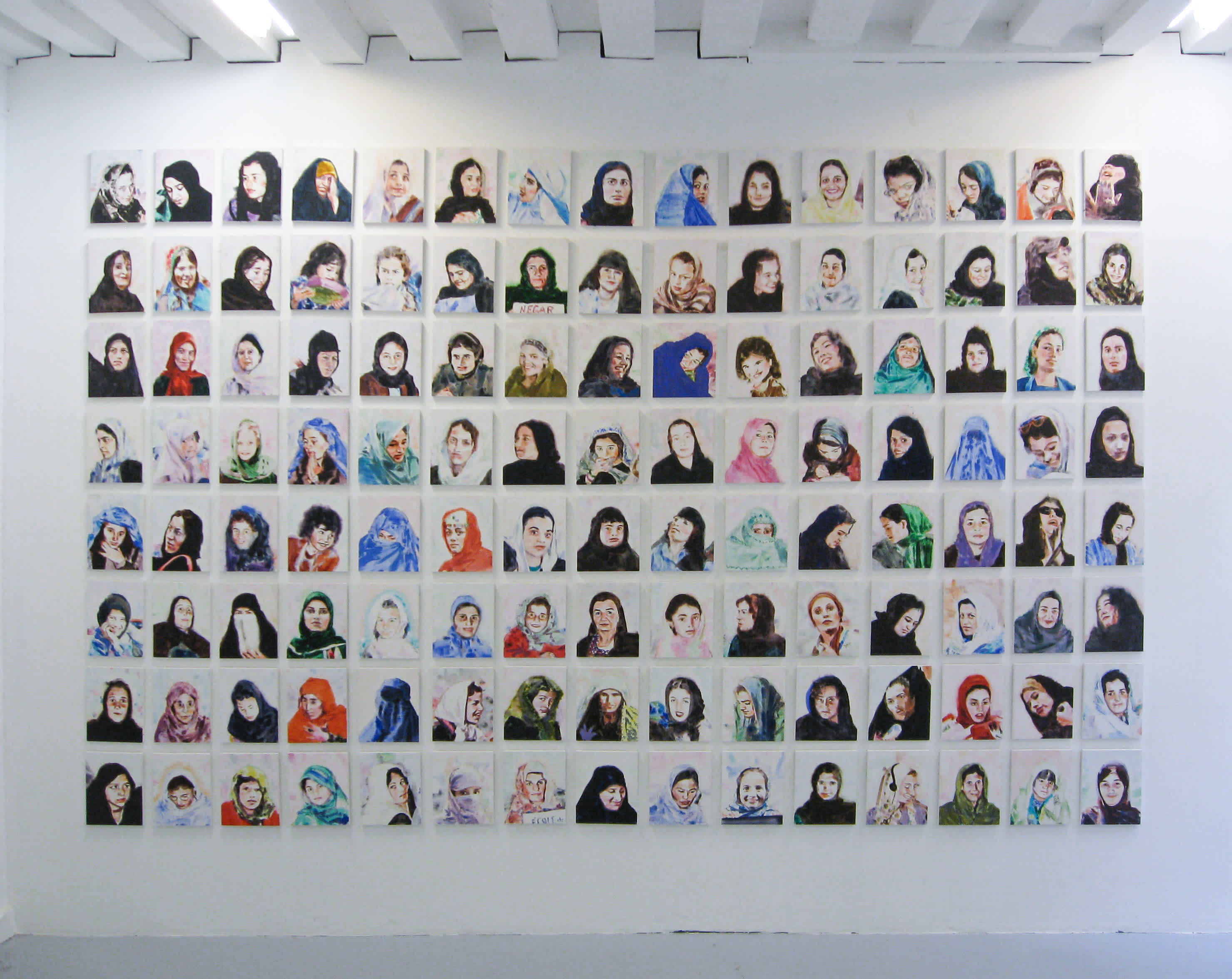 Grid of portraits of women