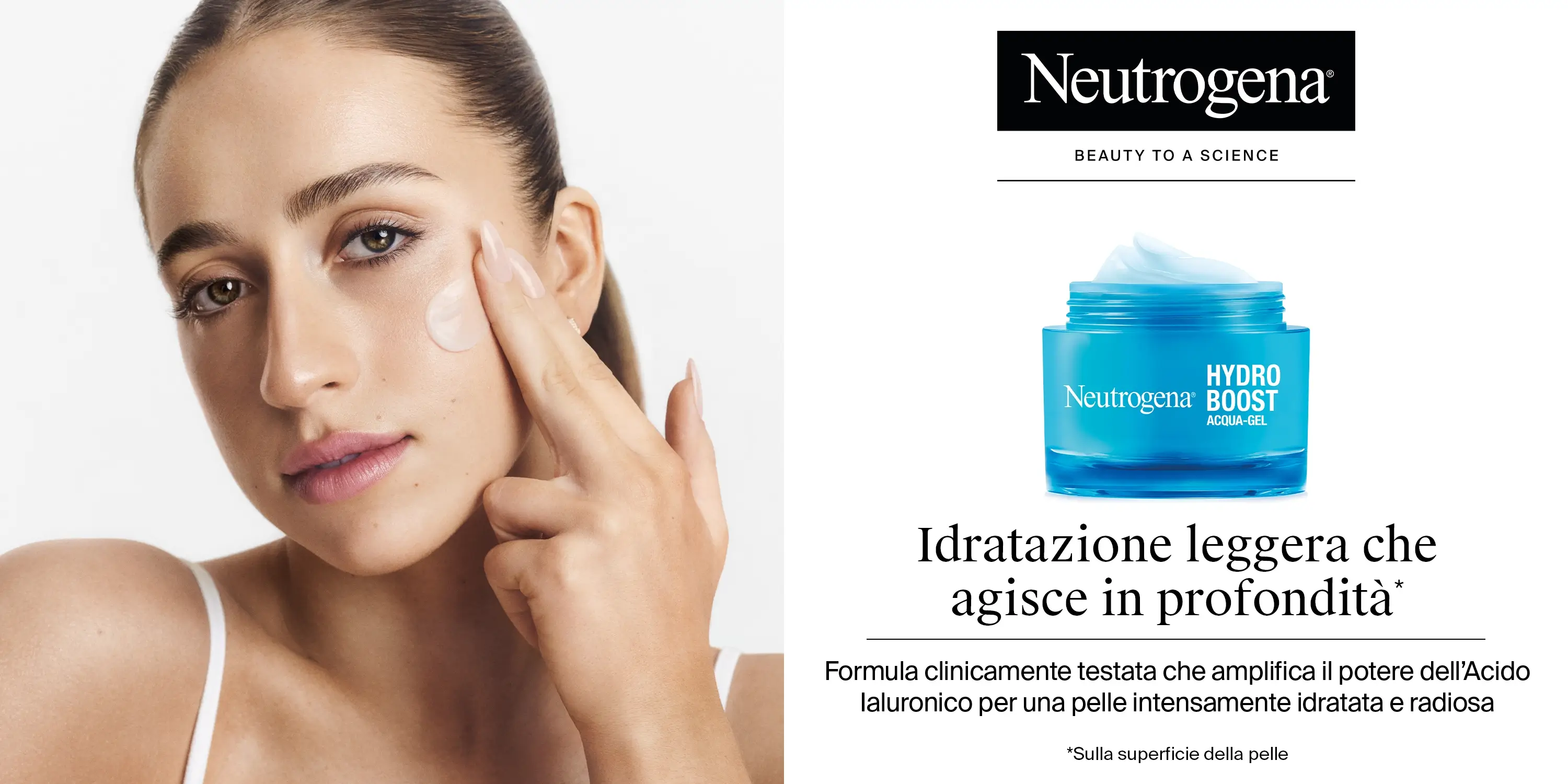 Banner Neutrogena Hydro Boost per un'idratazione duratura