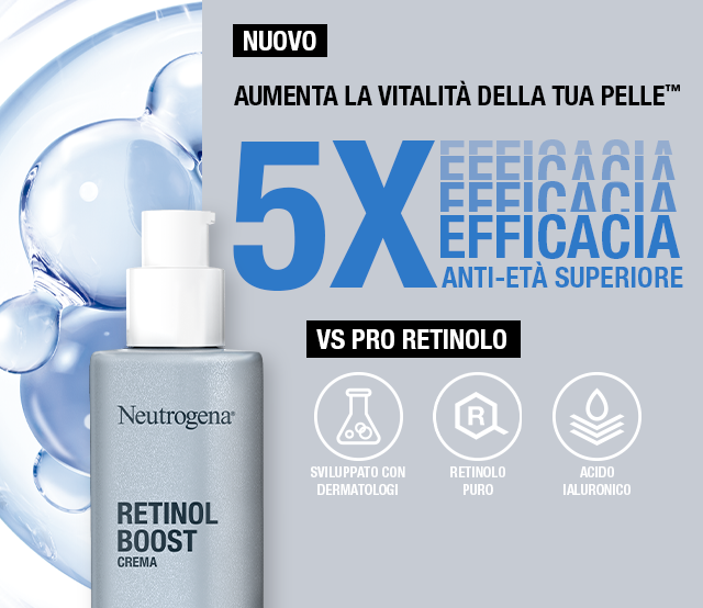 Banner Retinol Boost Neutrogena per una pelle dall'aspetto giovane