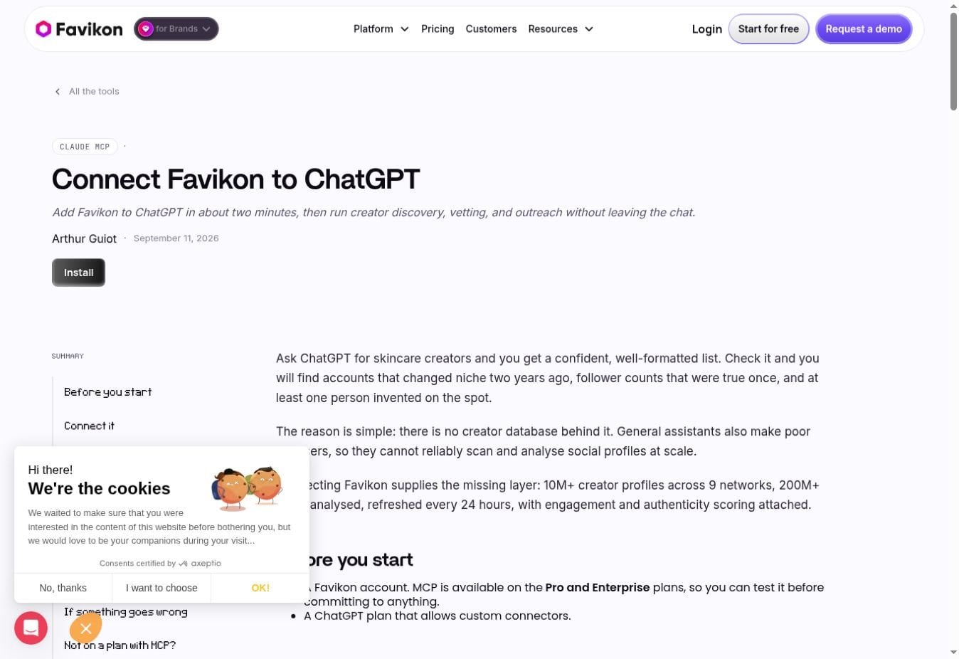 Cropped screenshot of Favikon's public MCP setup article. [24]