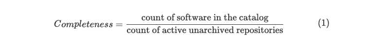 Catalog completeness formula
