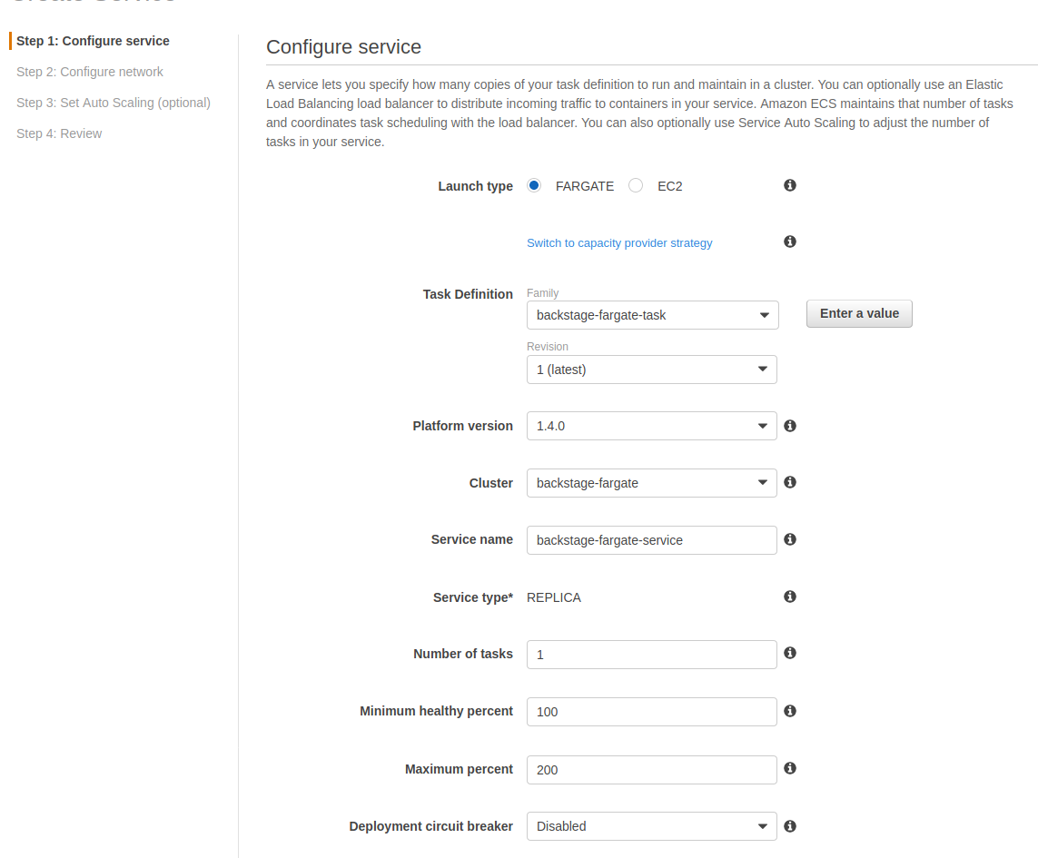 fargate service basic