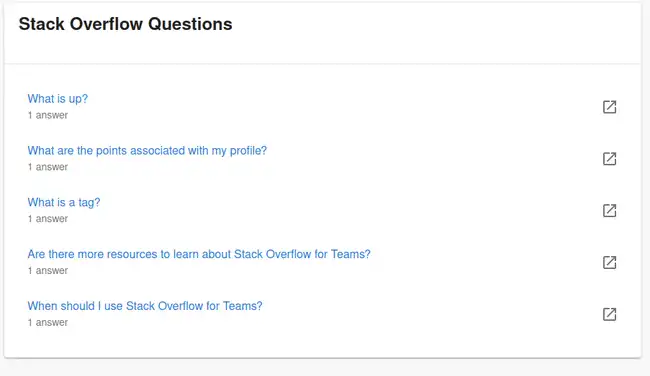 Screenshot: stackoverflow home card