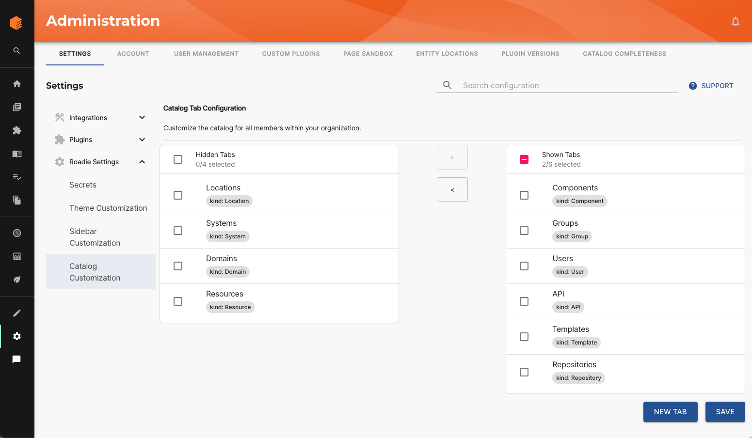 customize the catalog terminology